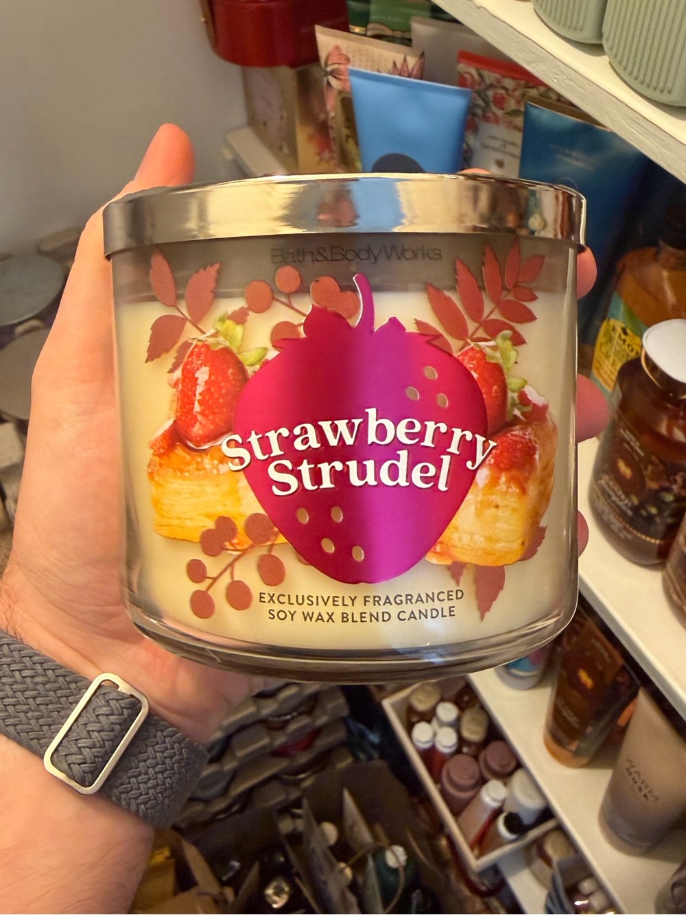 Bath & Body Works Strawberry Strudel 3-Wick Candle